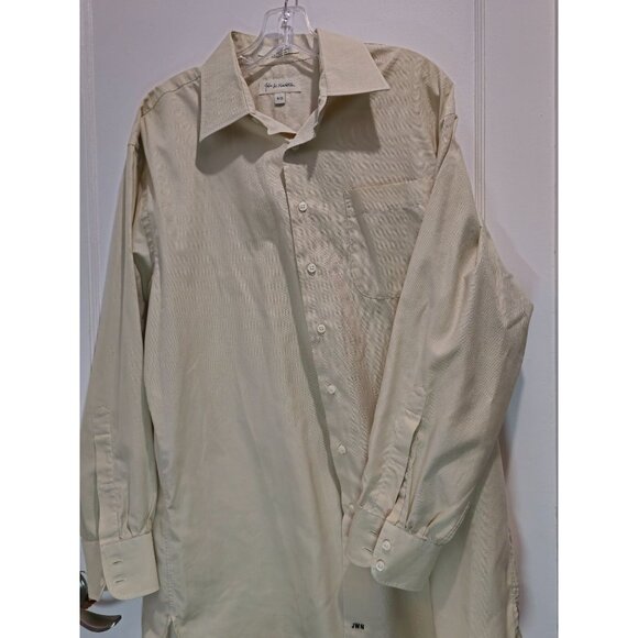 Vintage John W. Nordstrom Men's Beige Long Sleeve Button-Up Shirt Size 16-33 - Picture 2 of 13